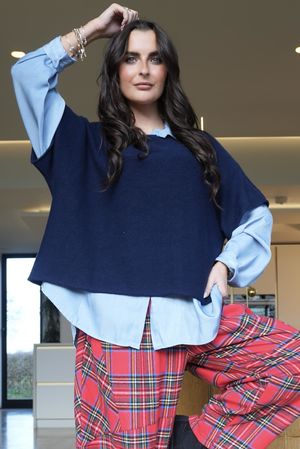 Conrad Layer Knit Navy /15 pre order due approx 5 days